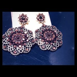 Crystal and silver hanging earrings